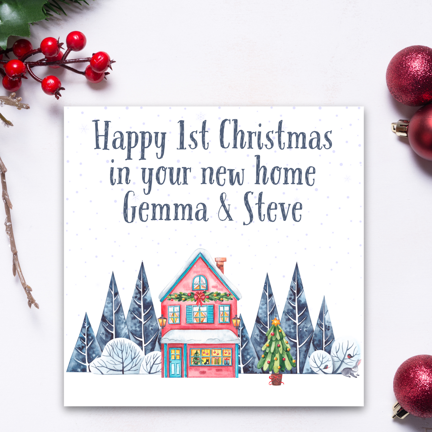 1st Christmas in New Home Personalised Christmas Card