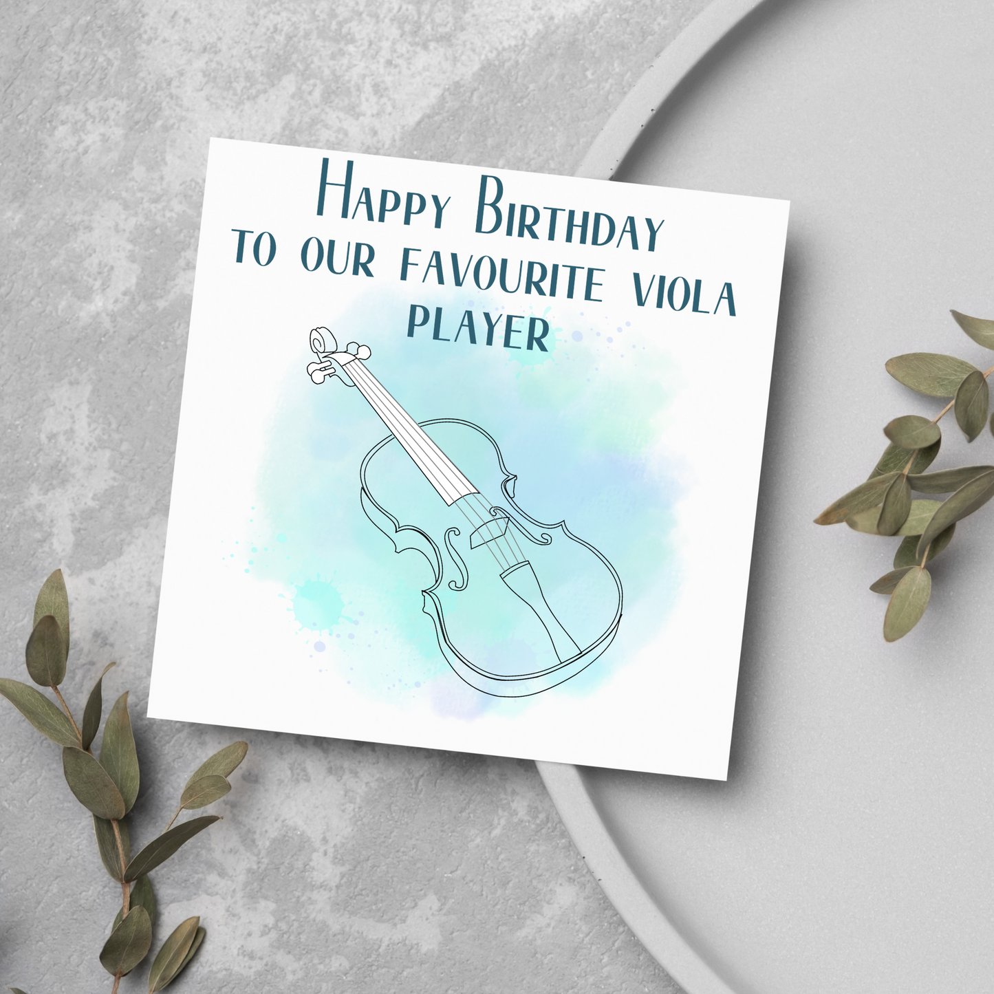 Viola Birthday Card, Musician Card, Musical Instrument Card