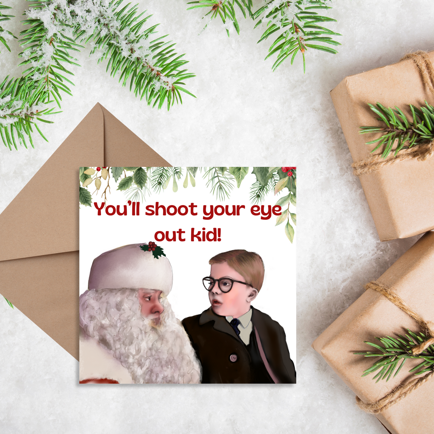 A Christmas Story Movie Card, 1980s Christmas Card, Christmas Movie Card, Notsalgia Card, Card for Brother, Card for Sister, Card for Uncle