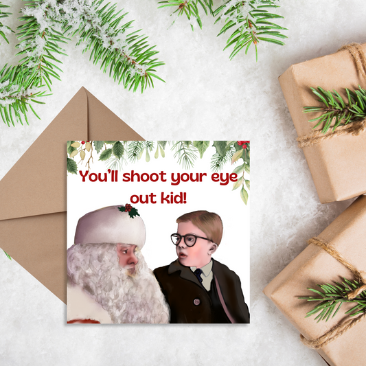 A Christmas Story Movie Card, 1980s Christmas Card, Christmas Movie Card, Notsalgia Card, Card for Brother, Card for Sister, Card for Uncle