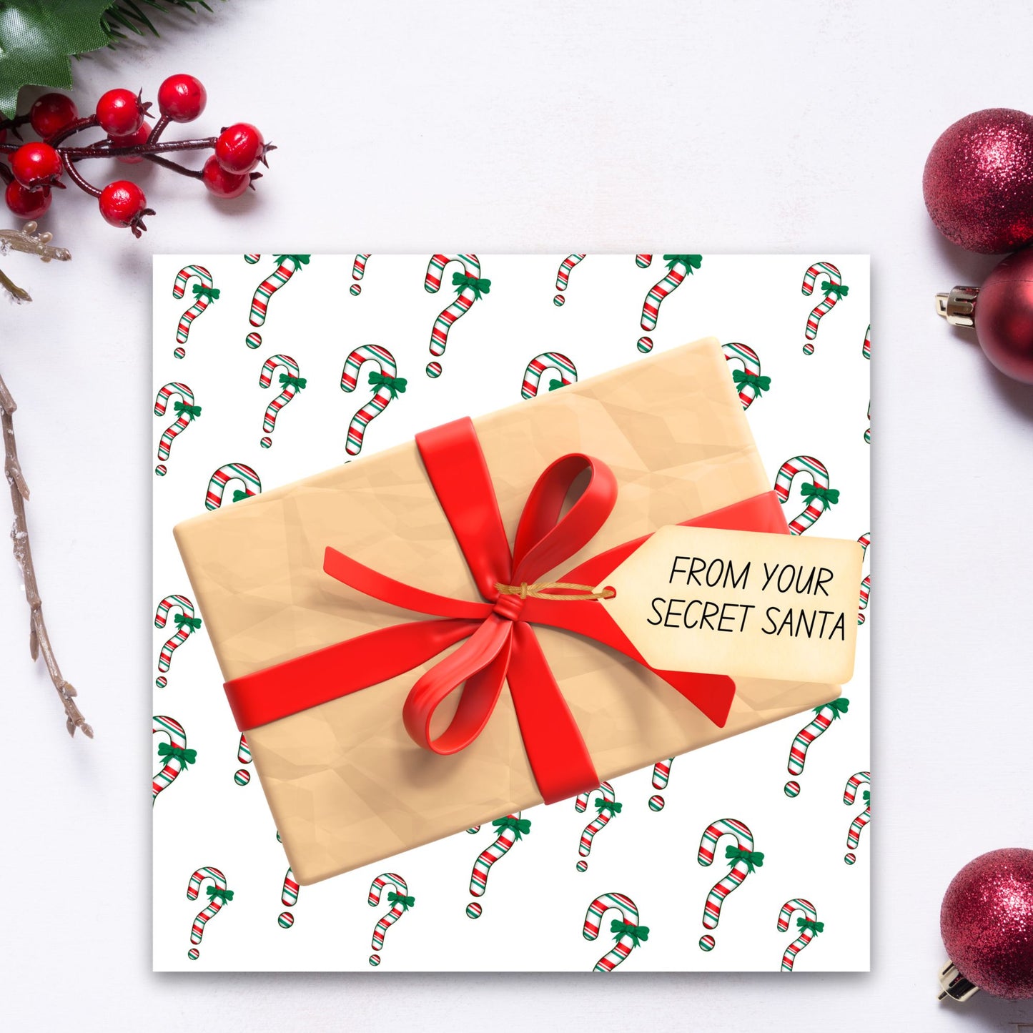 Secret Santa Christmas Card, Office Card, Work Card, Xmas Card, Co Worker Card