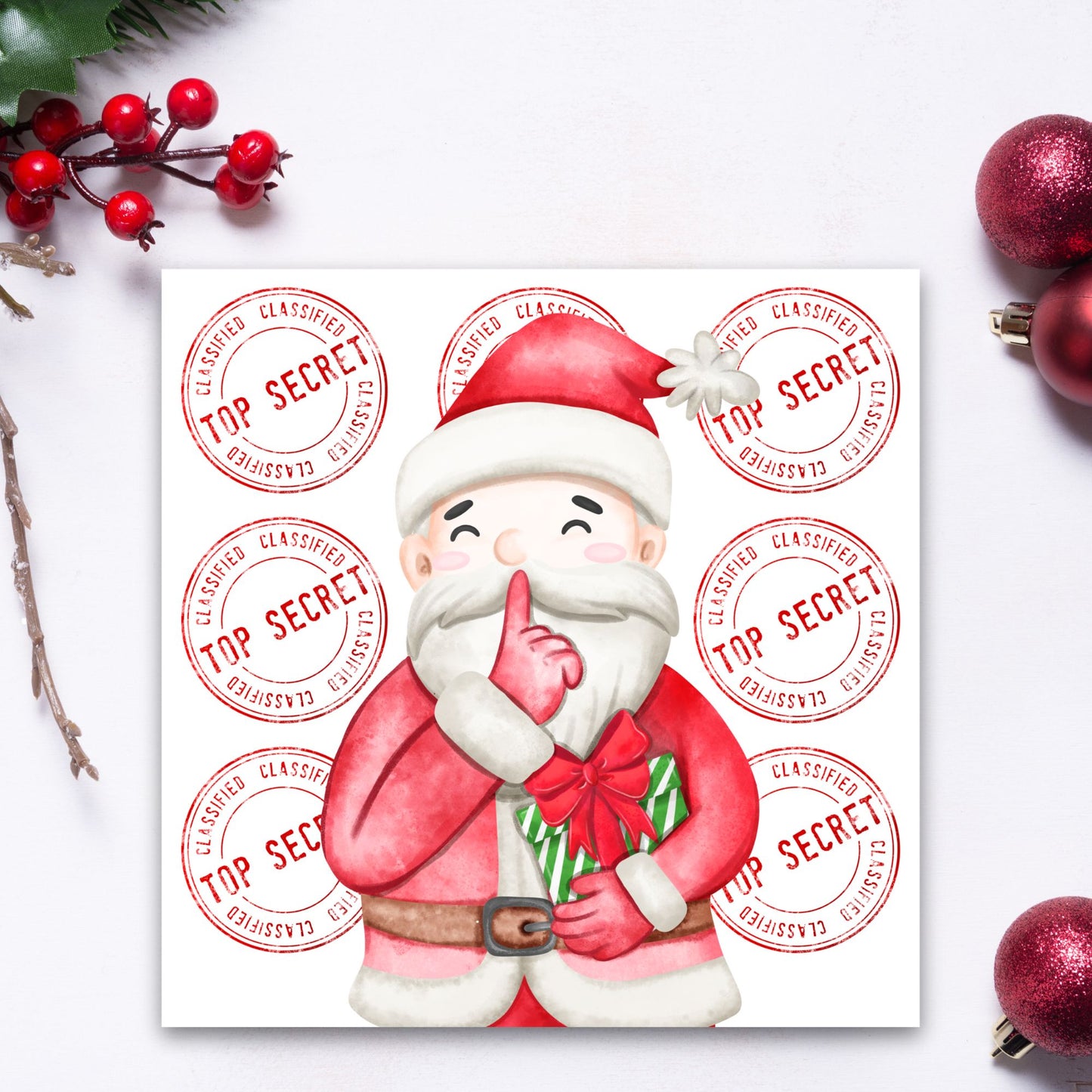 Secret Santa Christmas Card, Office Card, Work Card, Xmas Card, Co Worker Card
