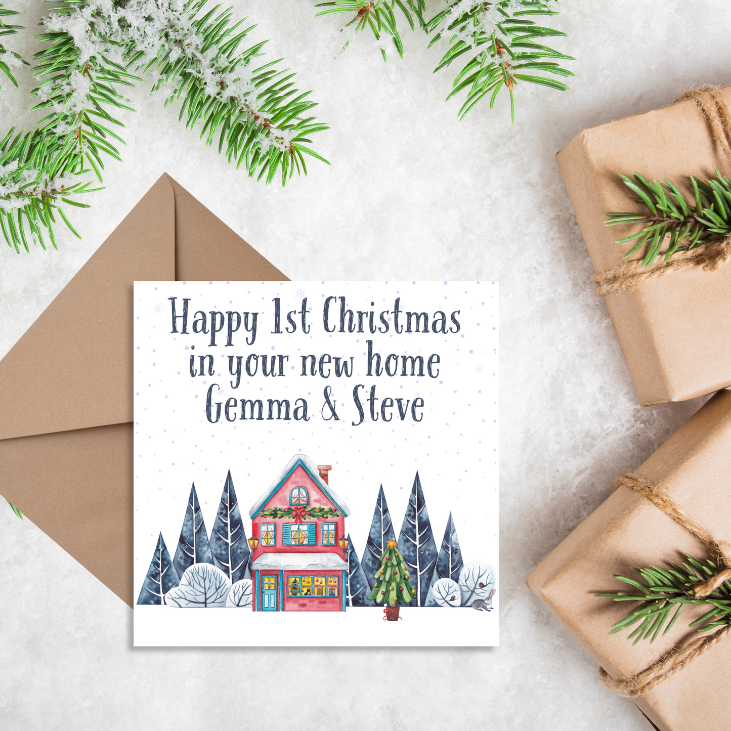 1st Christmas in New Home Personalised Christmas Card