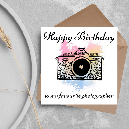 Camera Birthday Card, Photographer Card, Photography Birthday Card
