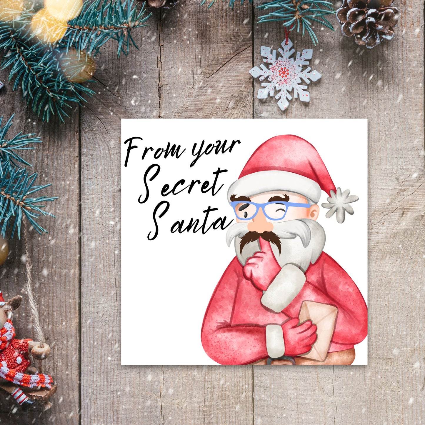 Secret Santa Christmas Card, Office Card, Work Card, Xmas Card, Co Worker Card