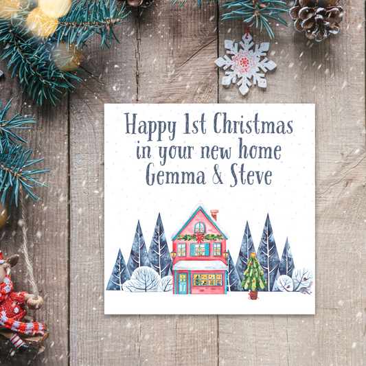 1st Christmas in New Home Personalised Christmas Card