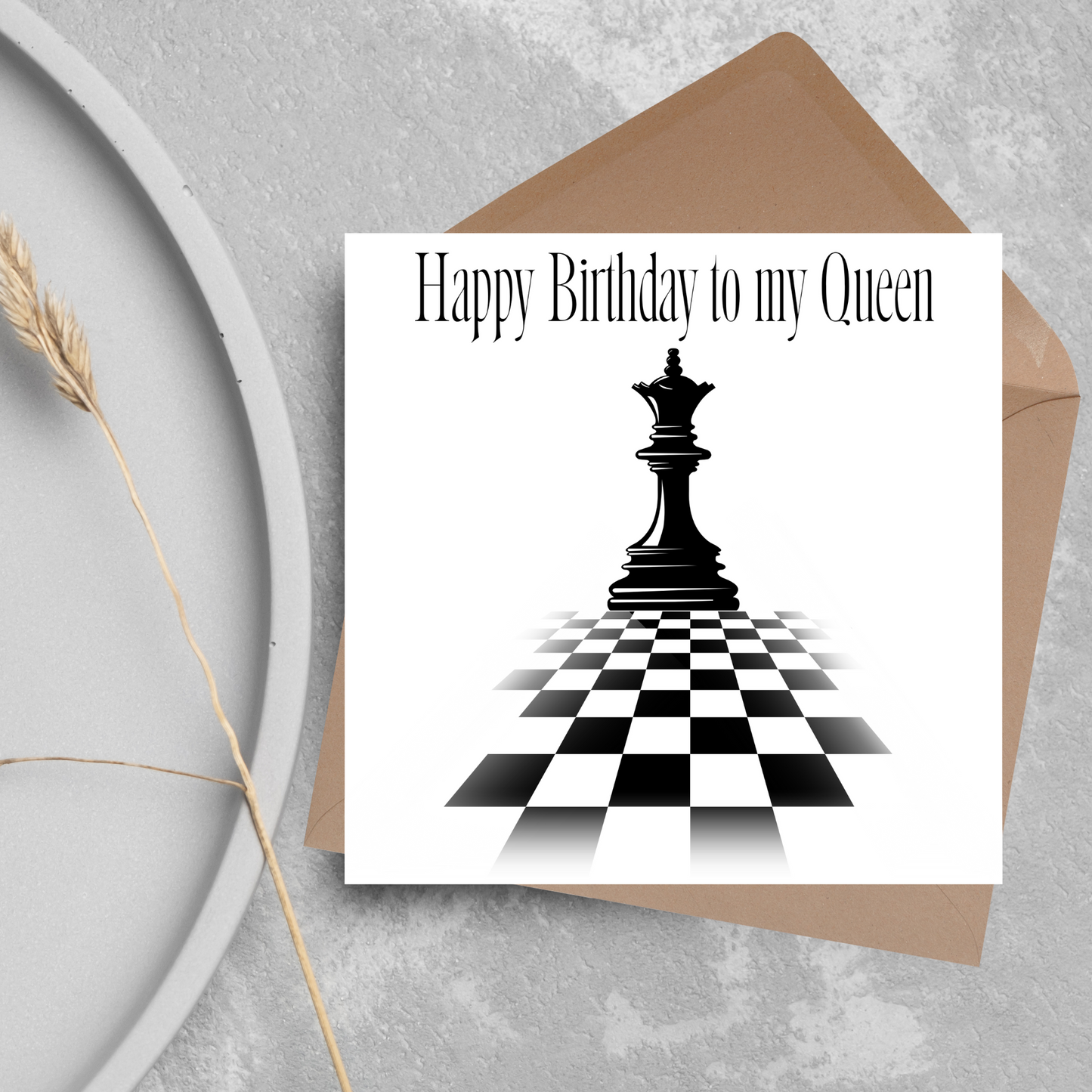 Chess Themed Birthday Card For Wife
