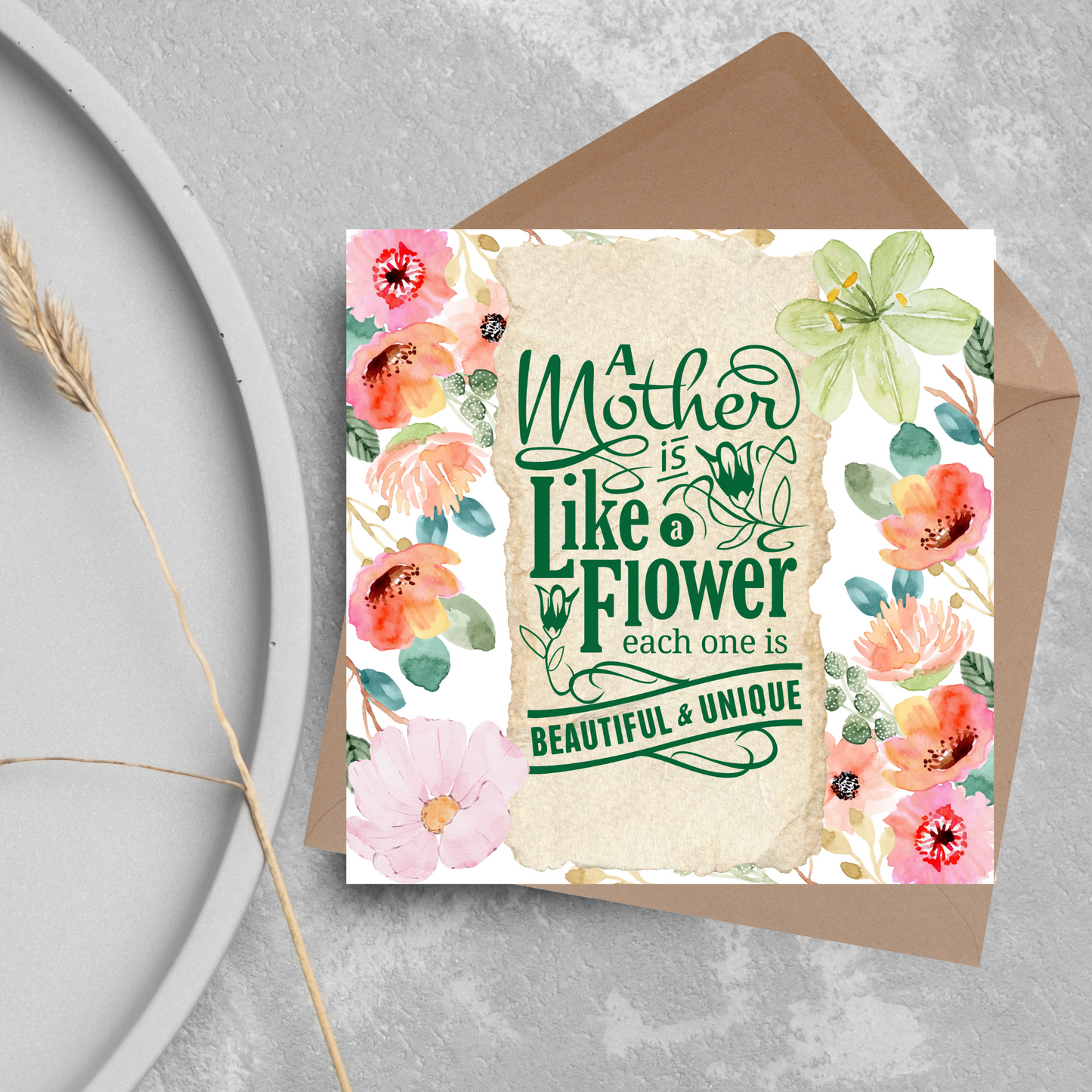 Floral Mothers Day Card, Card for Gardener, Gardening Mothers Day