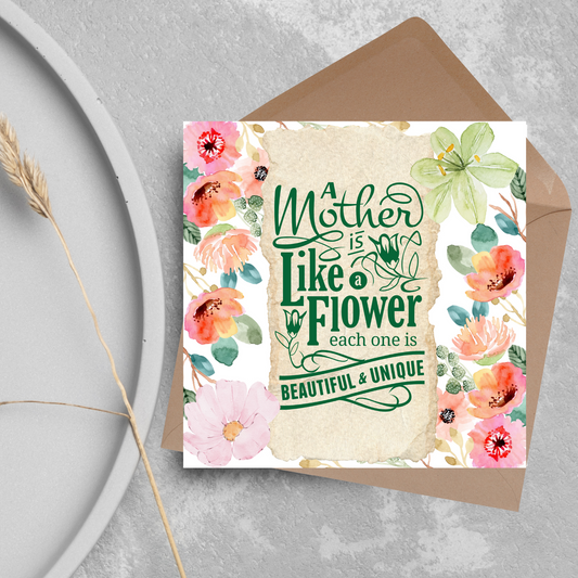 Floral Mothers Day Card, Card for Gardener, Gardening Mothers Day