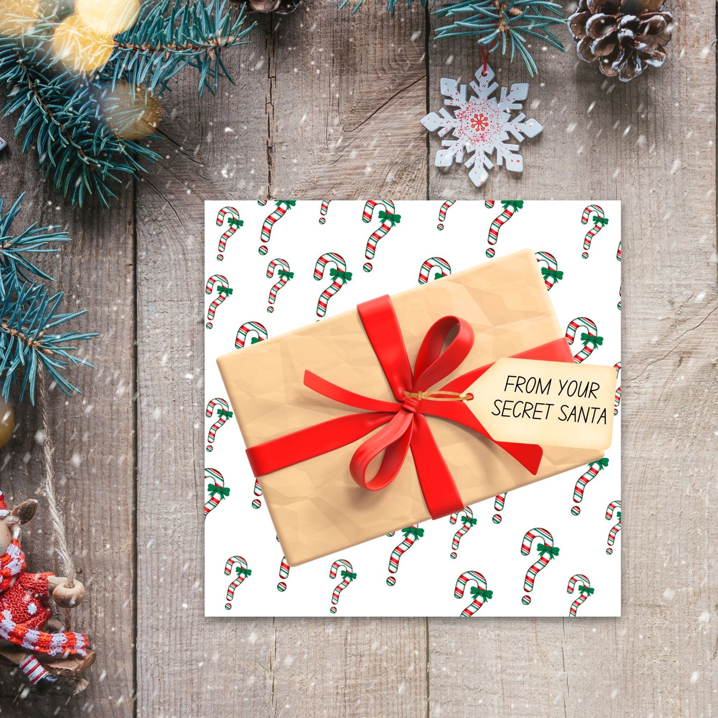 Secret Santa Christmas Card, Office Card, Work Card, Xmas Card, Co Worker Card