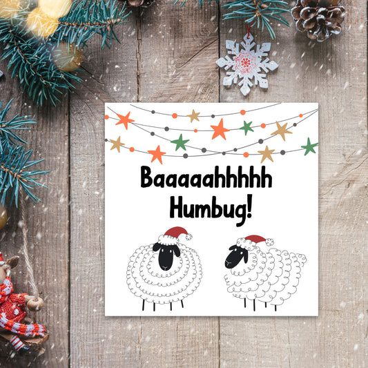 Adorable Sheep Christmas card - Sheep lover card - Sheep christmas card