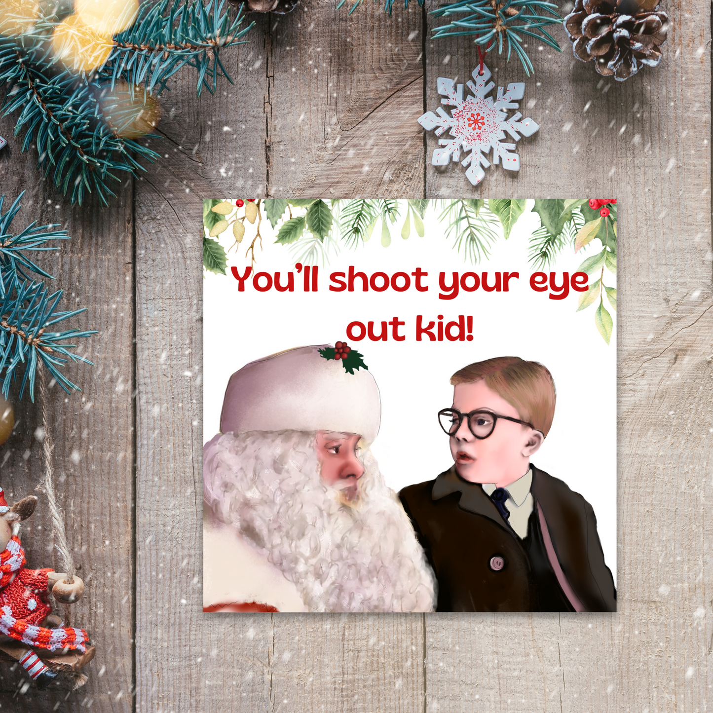 A Christmas Story Movie Card, 1980s Christmas Card, Christmas Movie Card, Notsalgia Card, Card for Brother, Card for Sister, Card for Uncle