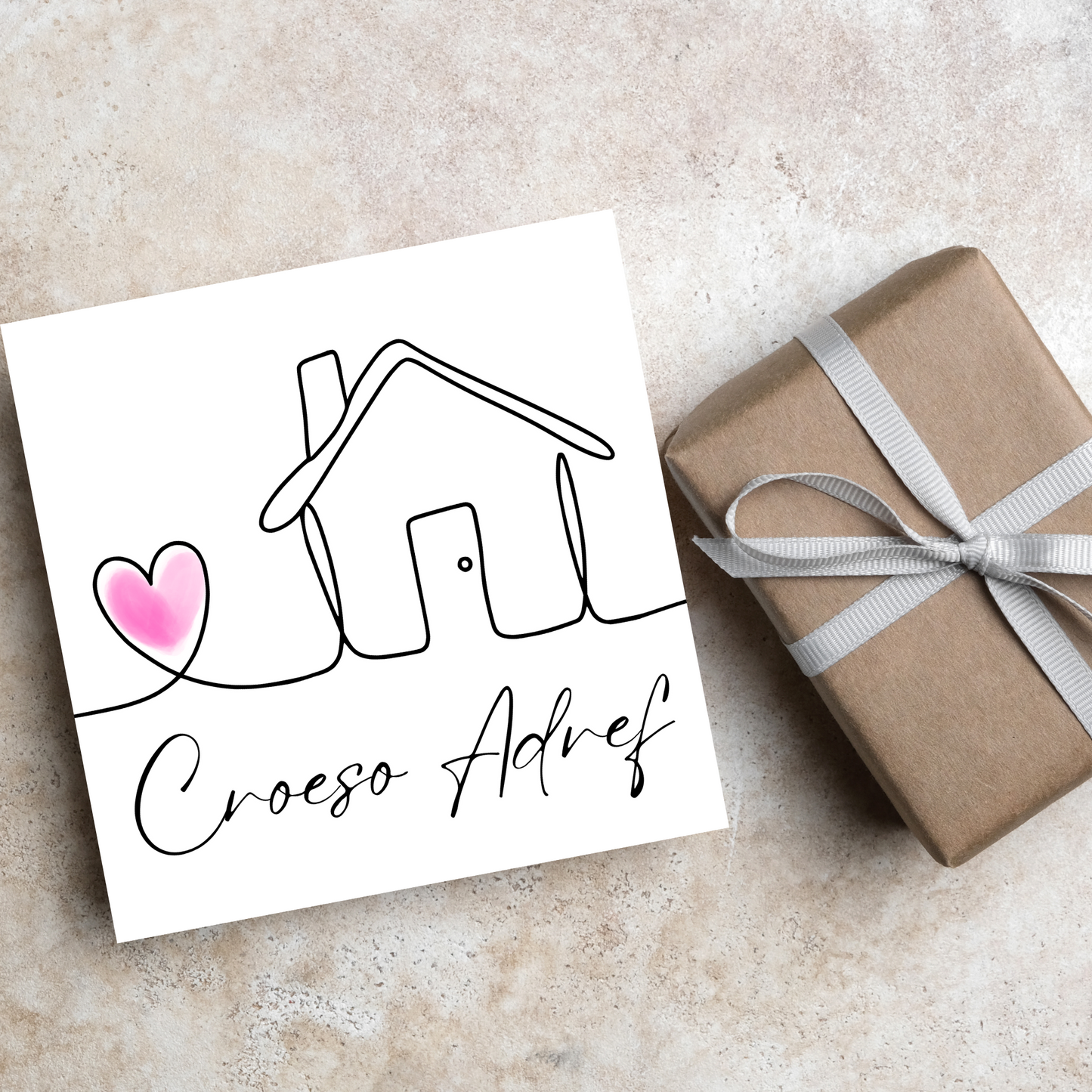 Welsh Language New Home Card, Croeso Adref, Welsh Housewarming Card