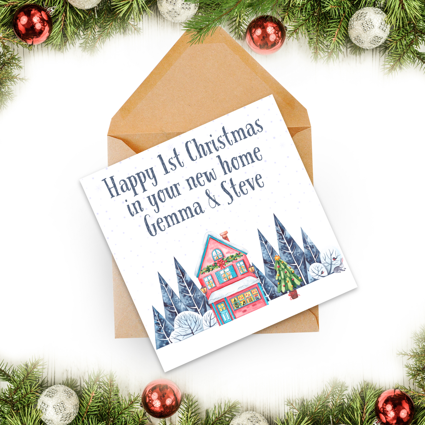 1st Christmas in New Home Personalised Christmas Card