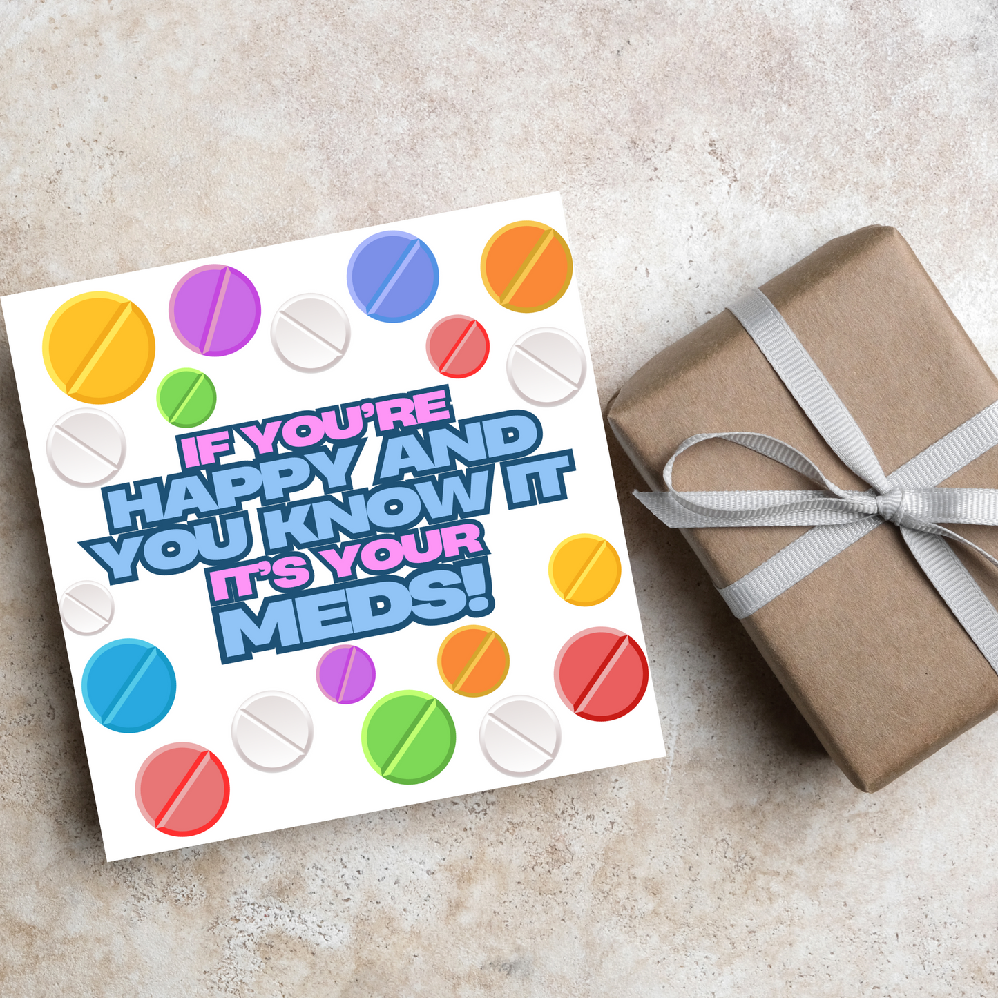 Funny Mental Health Card, Medication Card, Card for Depression, Antidepressant