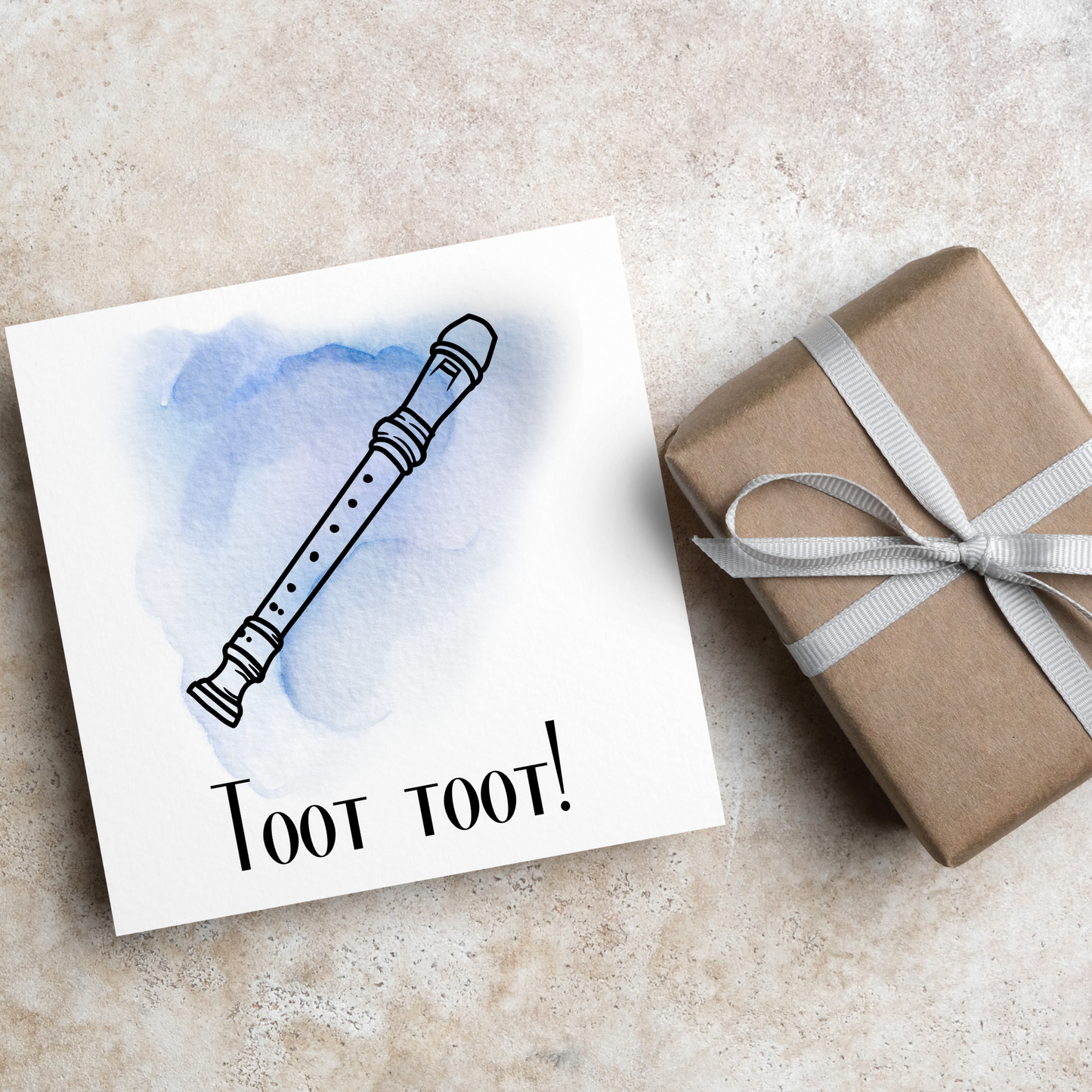 Recorder Birthday Card, Musician Card, Musical Instrument Card