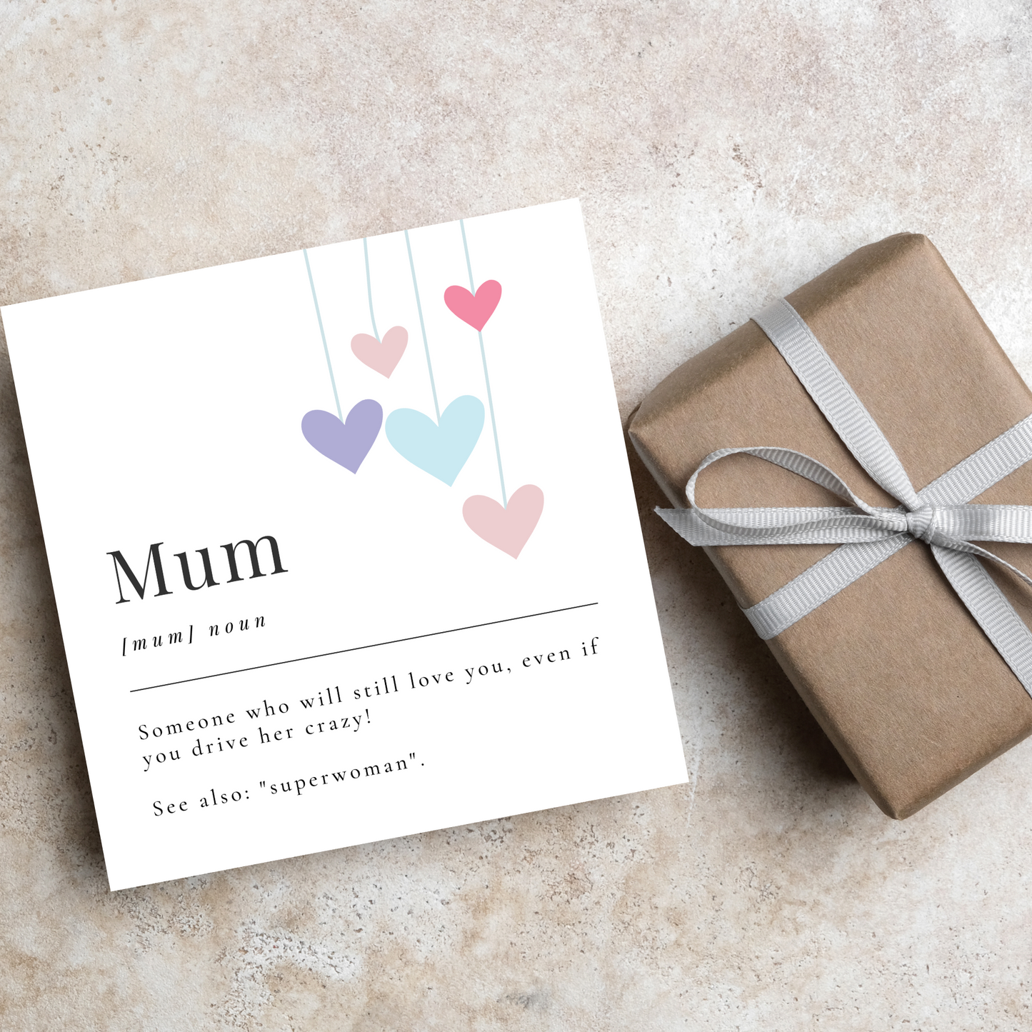 Dictionary Definition Design Mothers Day Card,