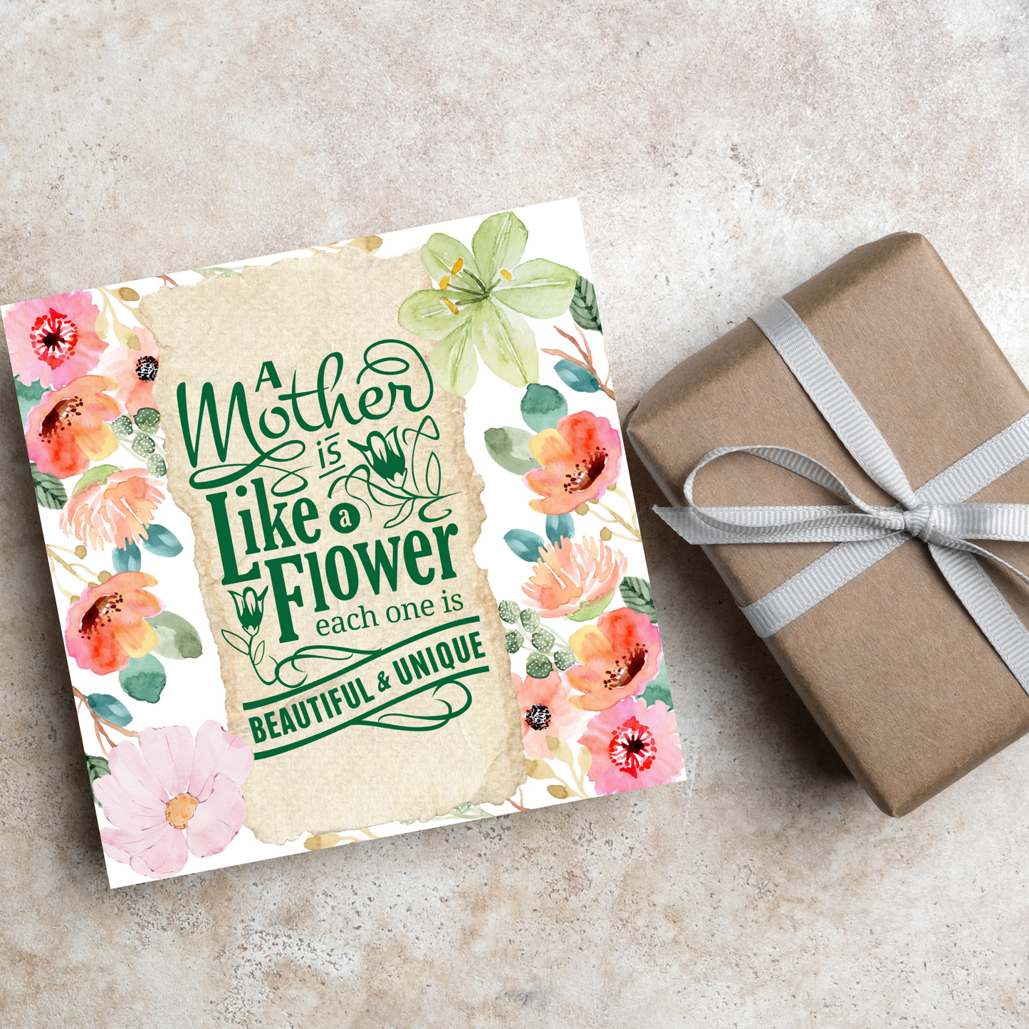 Floral Mothers Day Card, Card for Gardener, Gardening Mothers Day