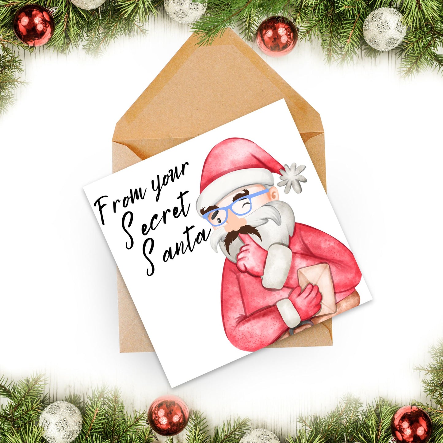 Secret Santa Christmas Card, Office Card, Work Card, Xmas Card, Co Worker Card