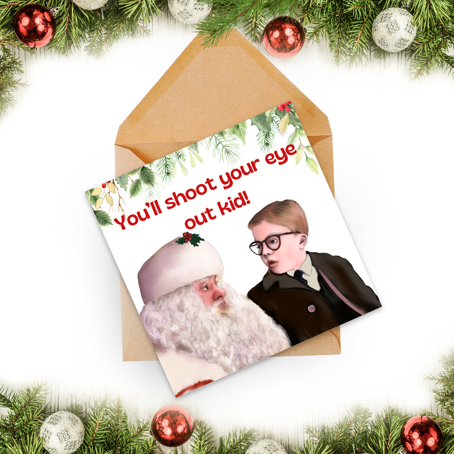 A Christmas Story Movie Card, 1980s Christmas Card, Christmas Movie Card, Notsalgia Card, Card for Brother, Card for Sister, Card for Uncle