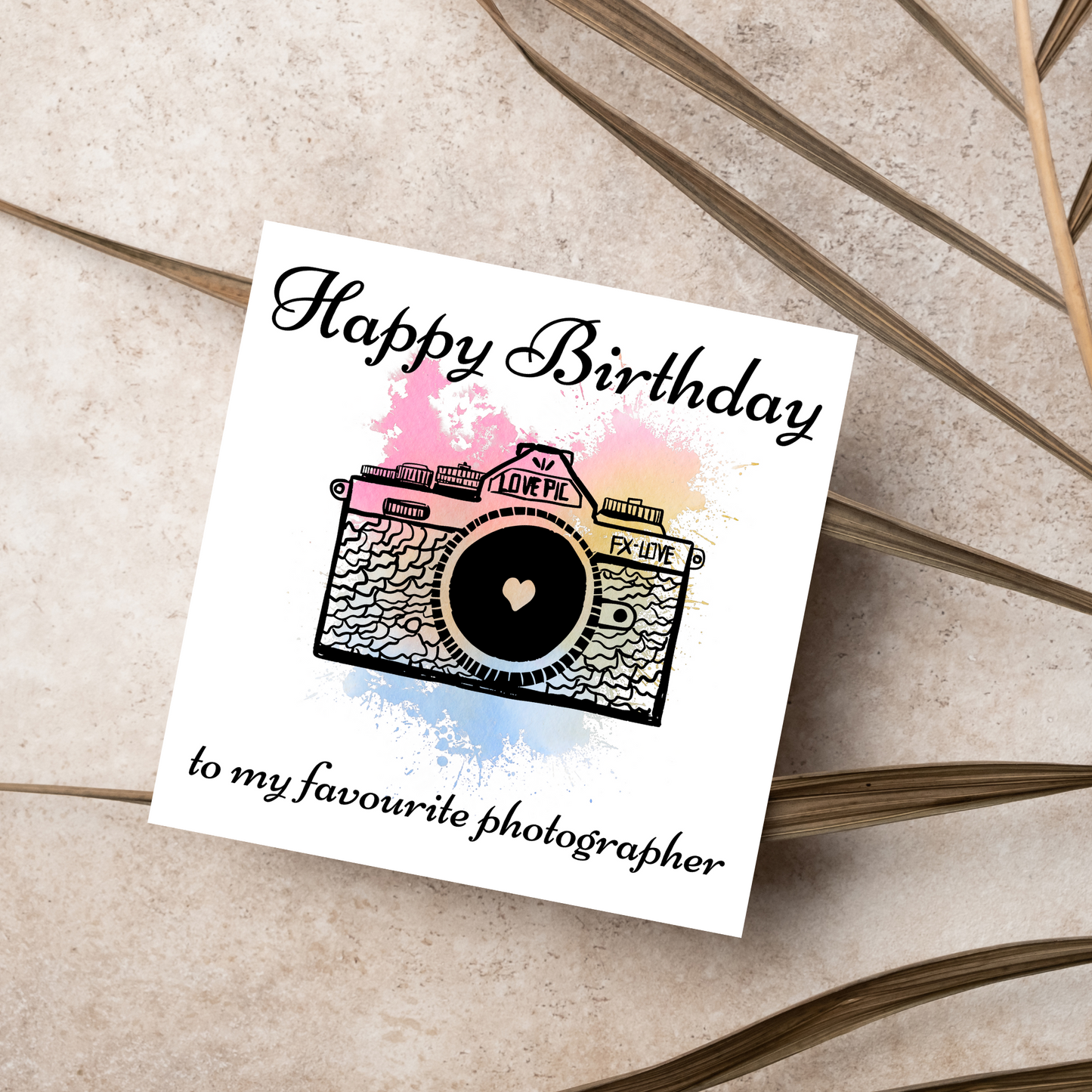 Camera Birthday Card, Photographer Card, Photography Birthday Card