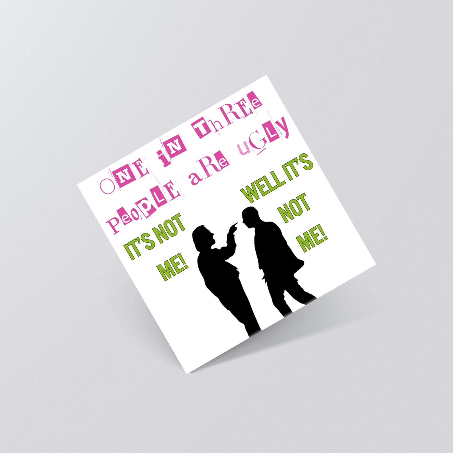 Bottom Card, Rik Mayall, Richie, Internal Design, Birthday Card, Funny Card, TV Card, Ade Edmondson, Bottom TV Show Card, Ugly Card