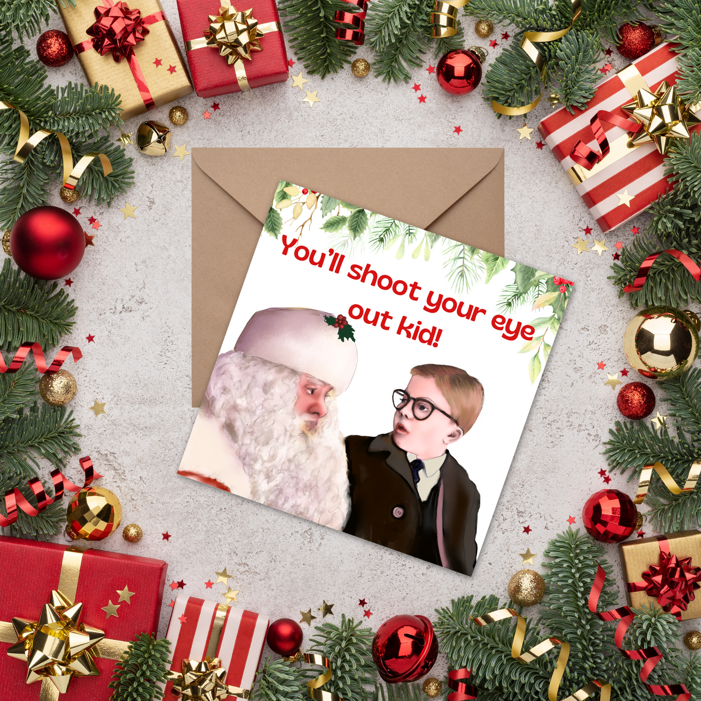 A Christmas Story Movie Card, 1980s Christmas Card, Christmas Movie Card, Notsalgia Card, Card for Brother, Card for Sister, Card for Uncle