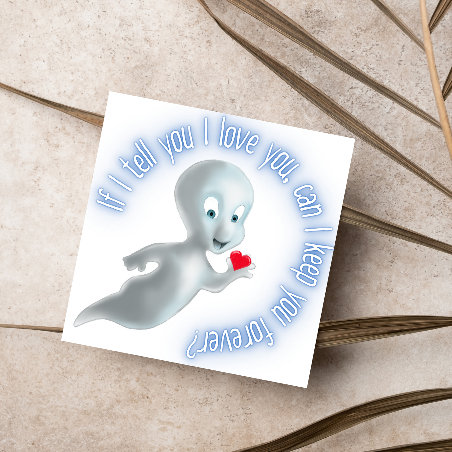 Casper Valentines Card, Card for him, Card for her, Valentines Day Card
