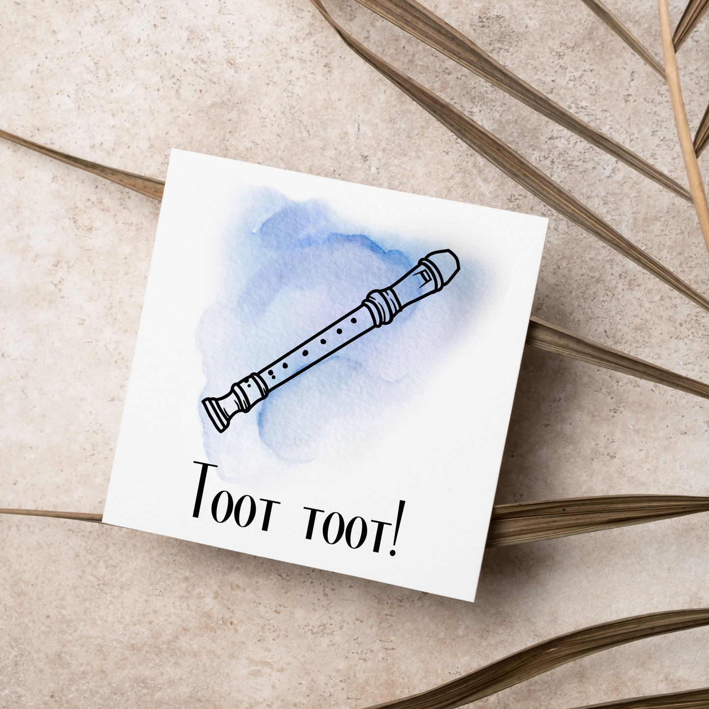 Recorder Birthday Card, Musician Card, Musical Instrument Card