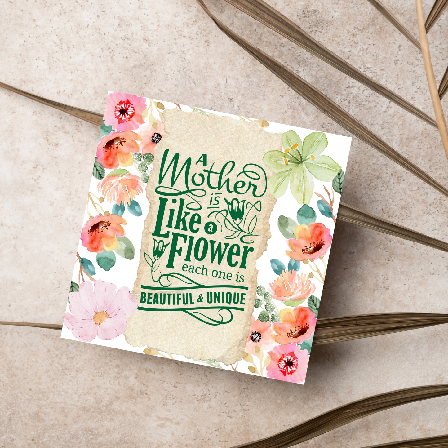 Floral Mothers Day Card, Card for Gardener, Gardening Mothers Day