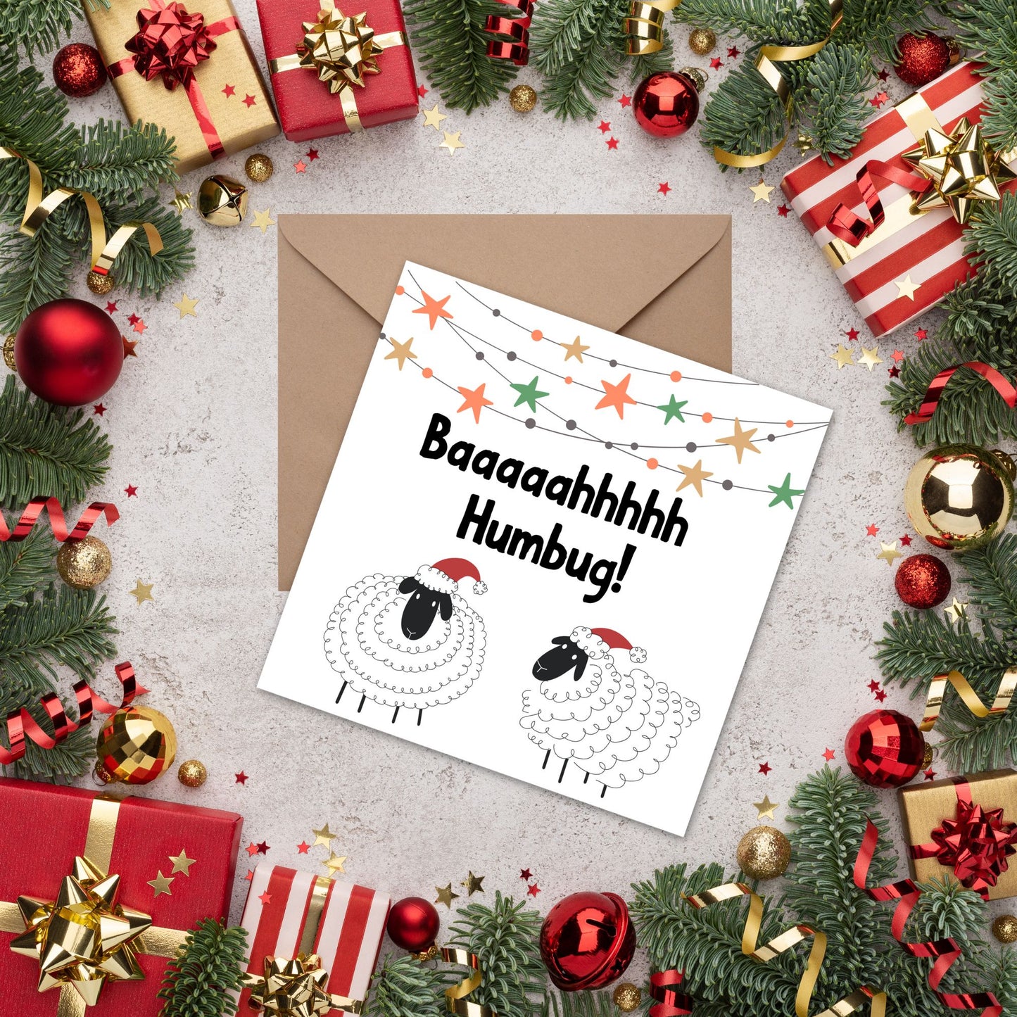Adorable Sheep Christmas card - Sheep lover card - Sheep christmas card