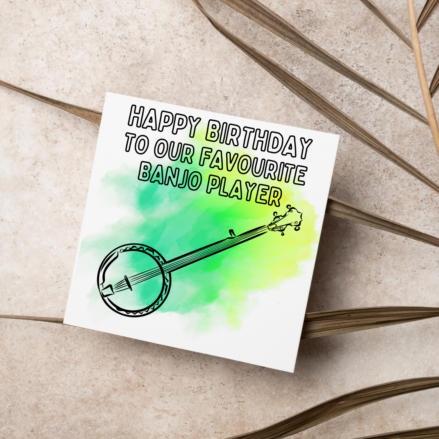 Banjo Birthday Card, Musician Card, Musical Instrument Card