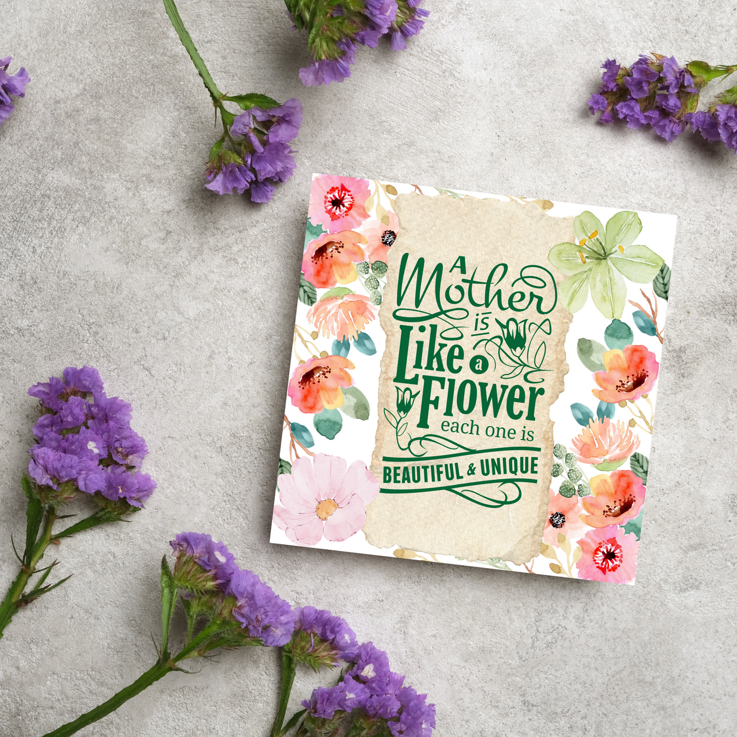 Floral Mothers Day Card, Card for Gardener, Gardening Mothers Day