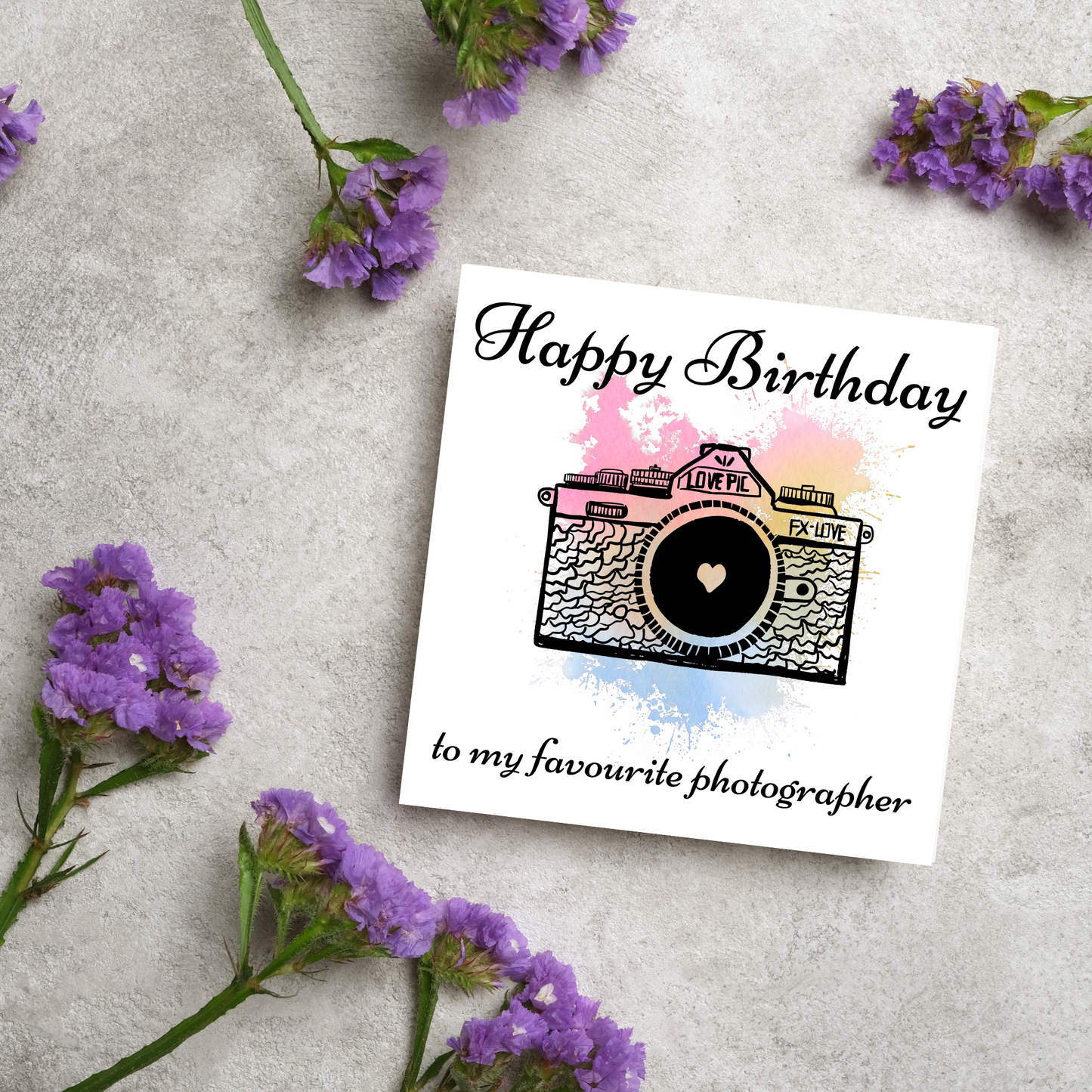 Camera Birthday Card, Photographer Card, Photography Birthday Card