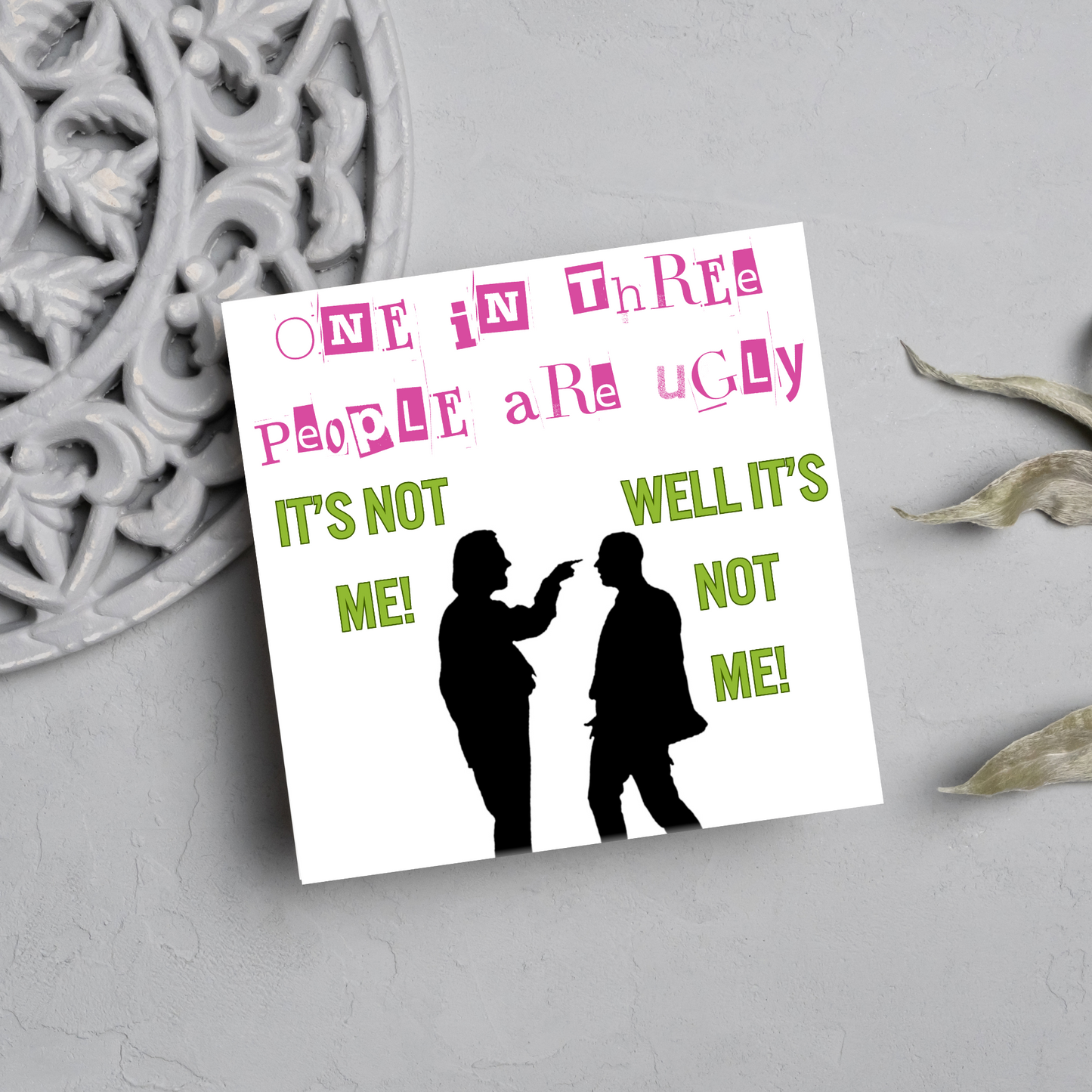 Bottom Card, Rik Mayall, Richie, Internal Design, Birthday Card, Funny Card, TV Card, Ade Edmondson, Bottom TV Show Card, Ugly Card