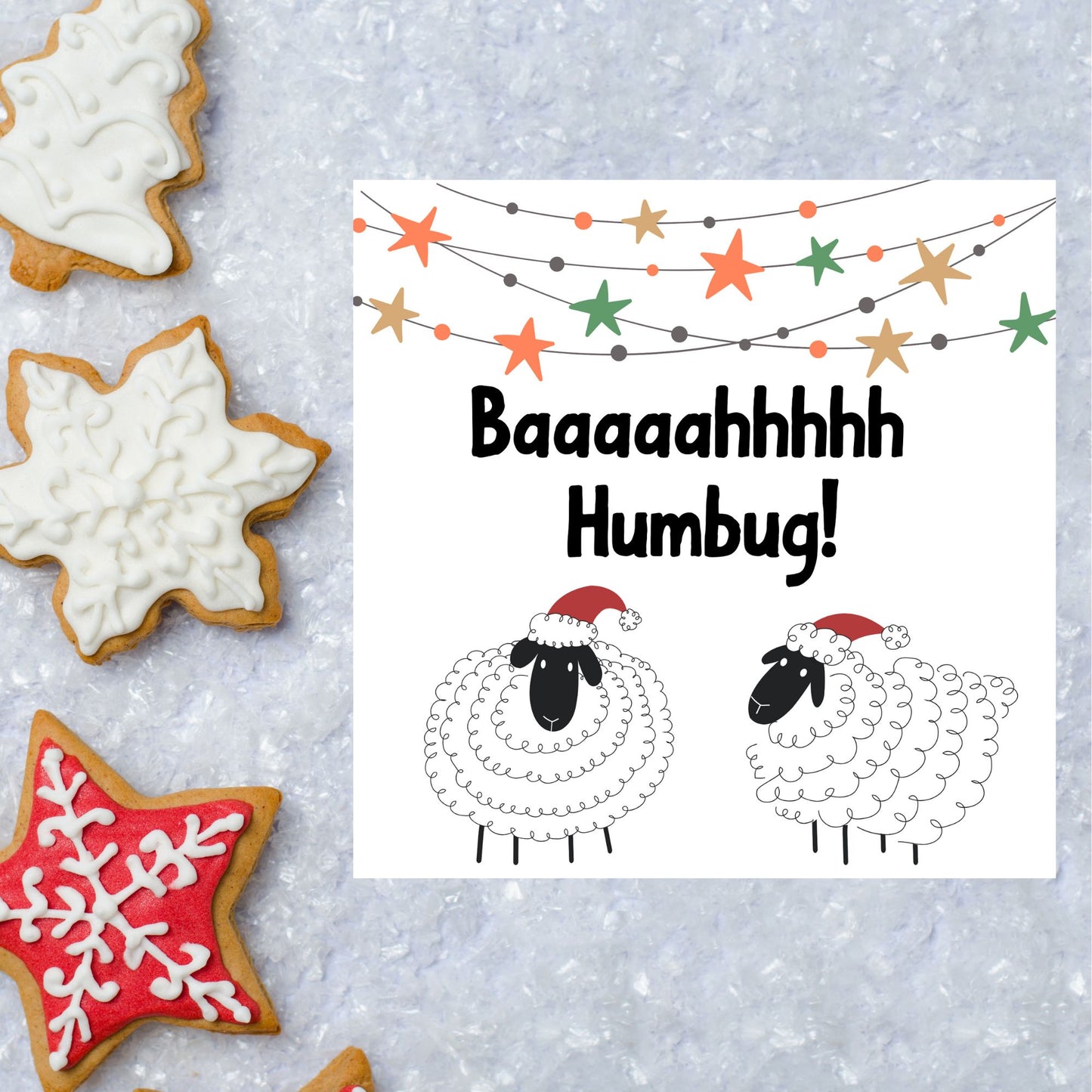 Adorable Sheep Christmas card - Sheep lover card - Sheep christmas card