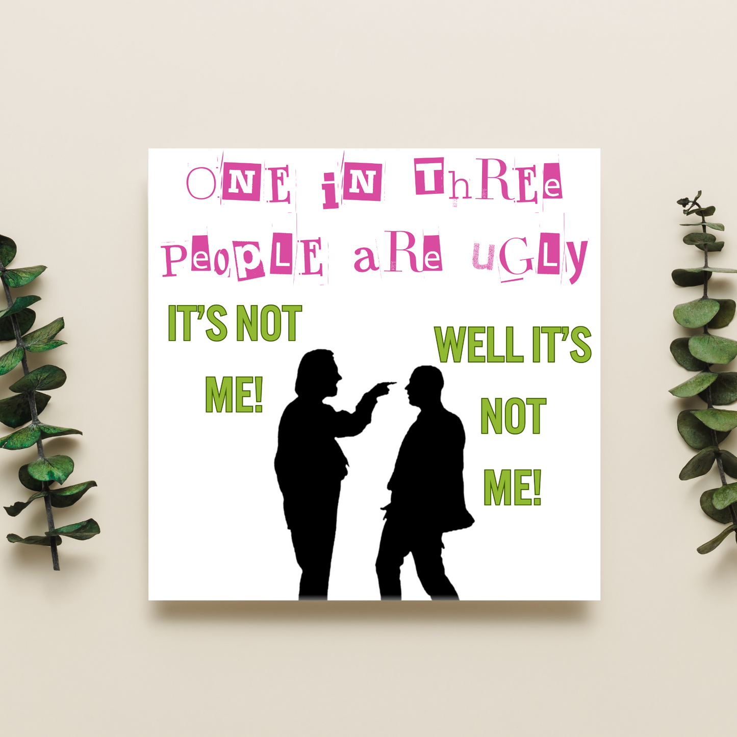 Bottom Card, Rik Mayall, Richie, Internal Design, Birthday Card, Funny Card, TV Card, Ade Edmondson, Bottom TV Show Card, Ugly Card