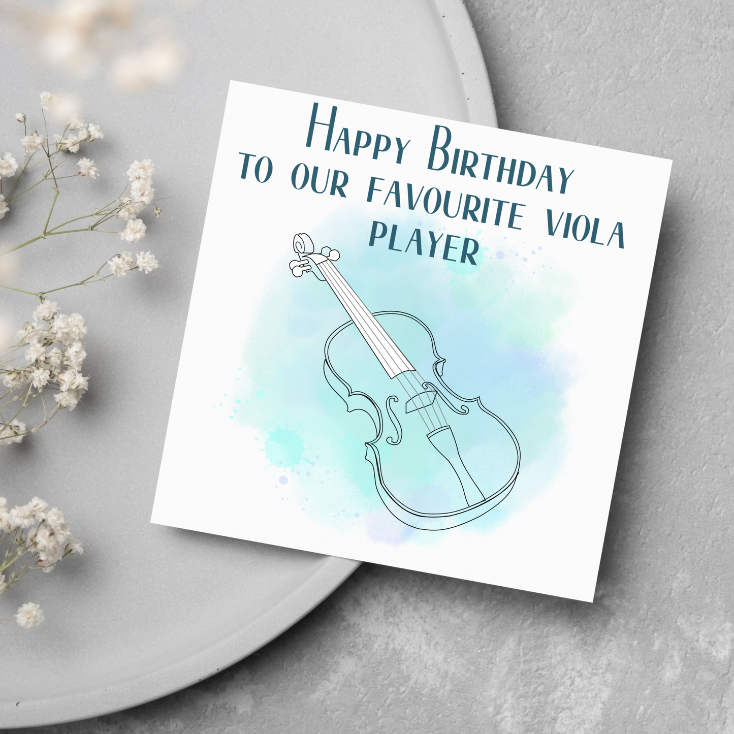 Viola Birthday Card, Musician Card, Musical Instrument Card