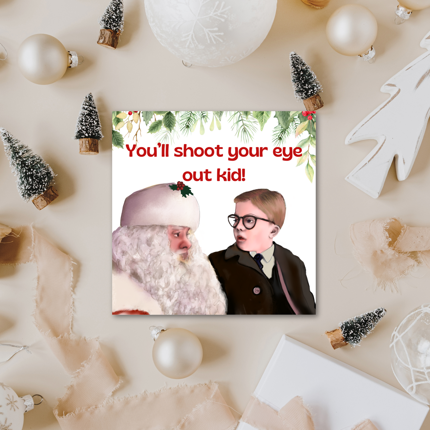 A Christmas Story Movie Card, 1980s Christmas Card, Christmas Movie Card, Notsalgia Card, Card for Brother, Card for Sister, Card for Uncle