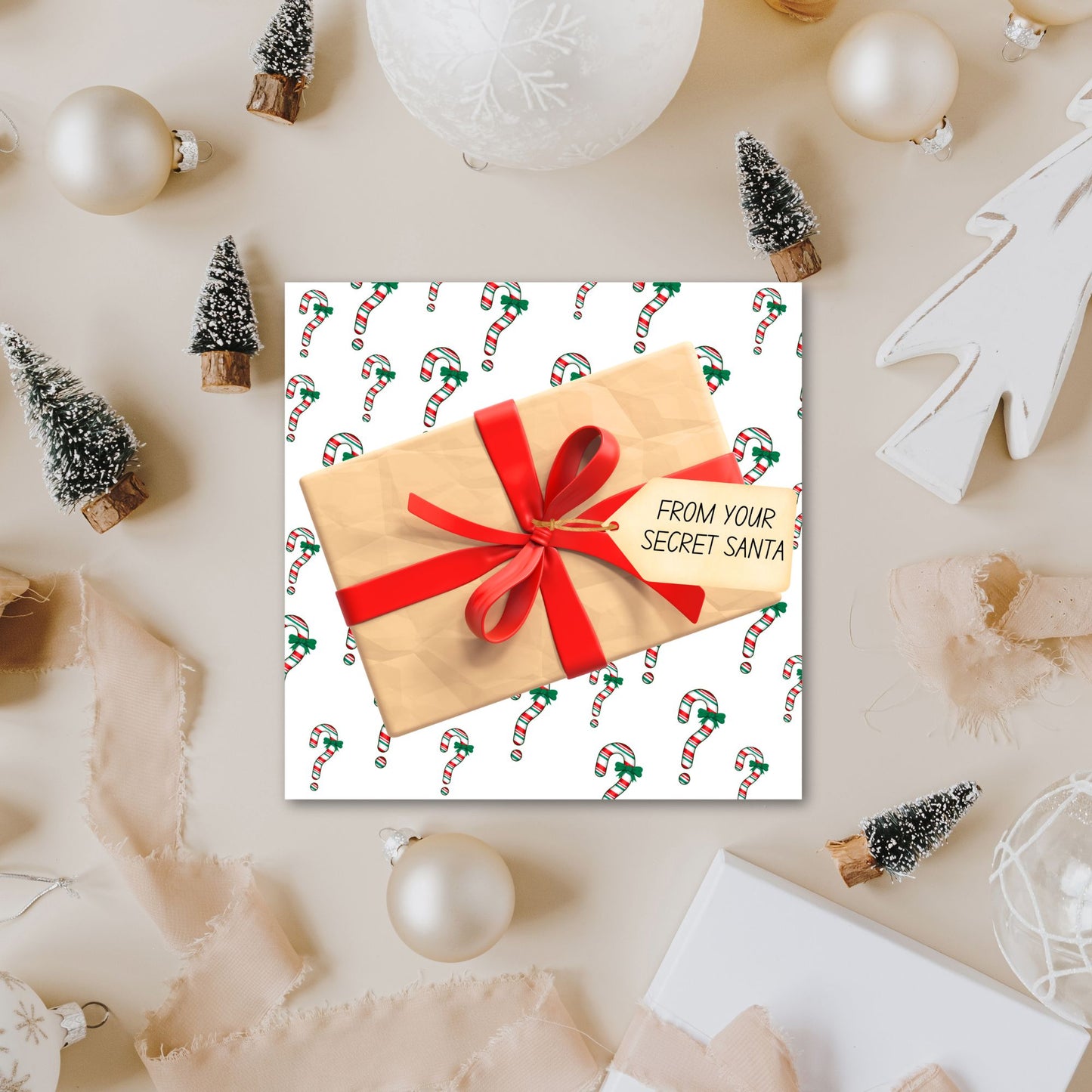 Secret Santa Christmas Card, Office Card, Work Card, Xmas Card, Co Worker Card