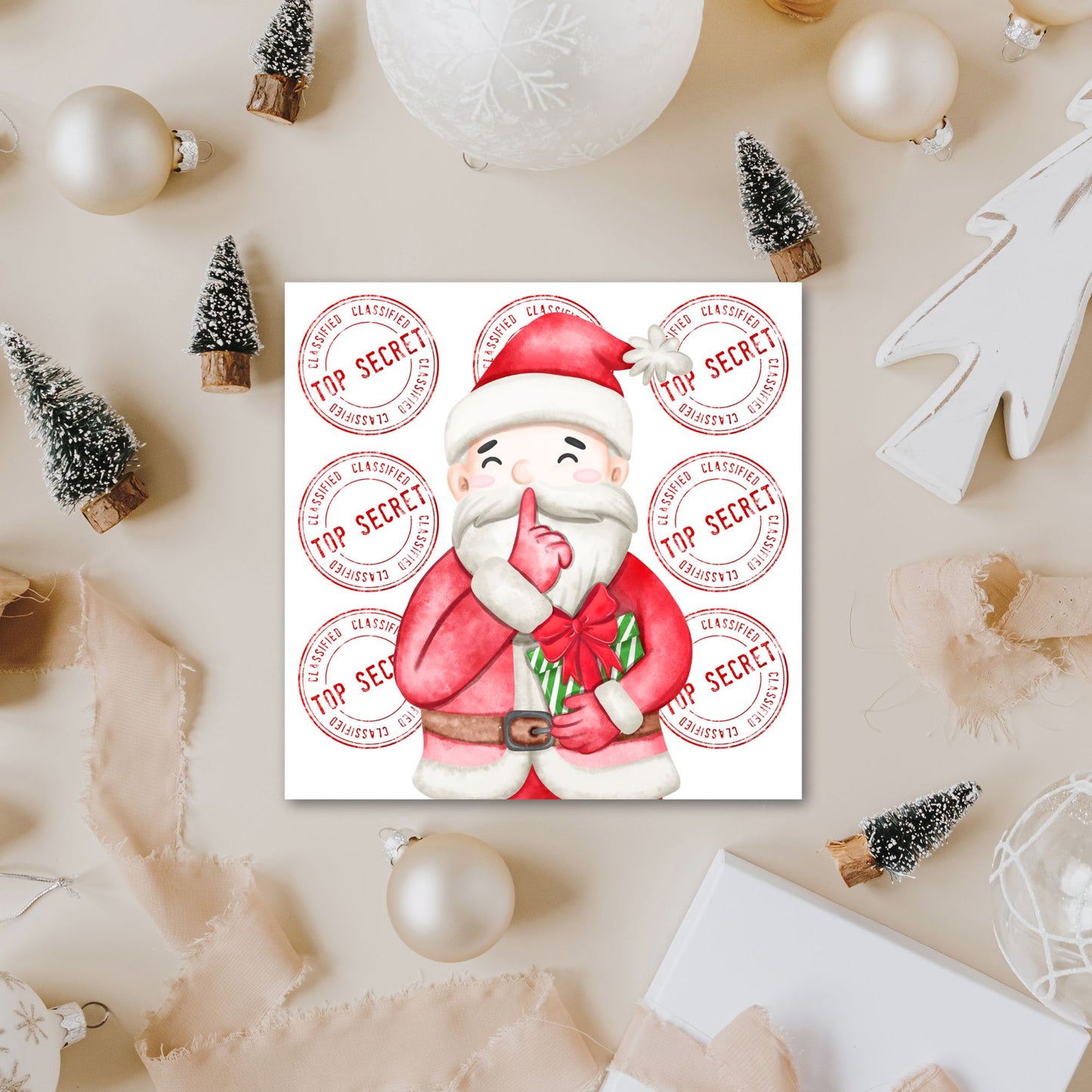 Secret Santa Christmas Card, Office Card, Work Card, Xmas Card, Co Worker Card
