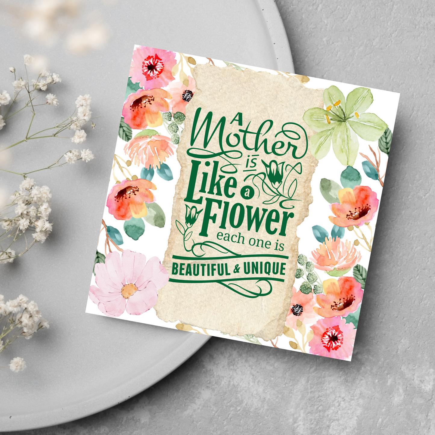 Floral Mothers Day Card, Card for Gardener, Gardening Mothers Day
