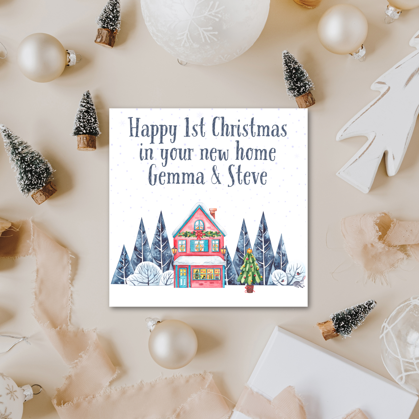1st Christmas in New Home Personalised Christmas Card