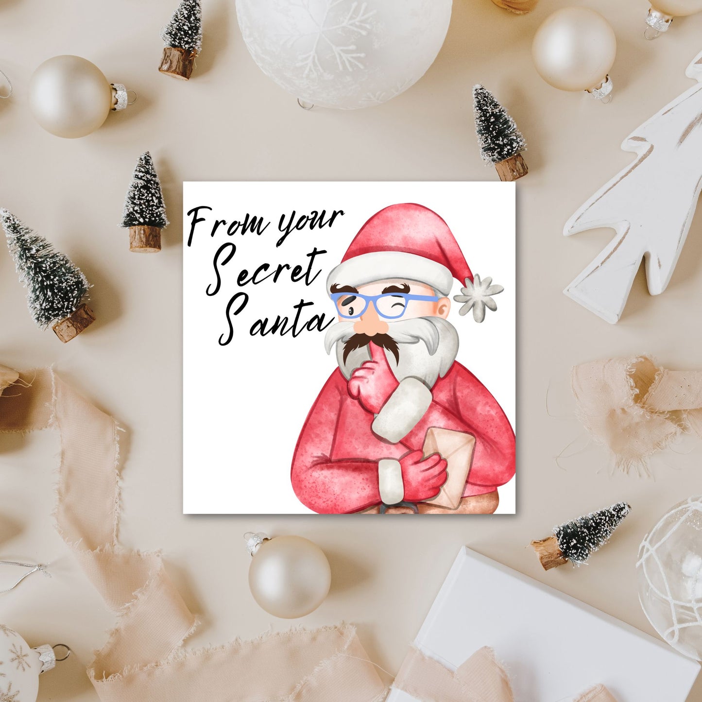 Secret Santa Christmas Card, Office Card, Work Card, Xmas Card, Co Worker Card