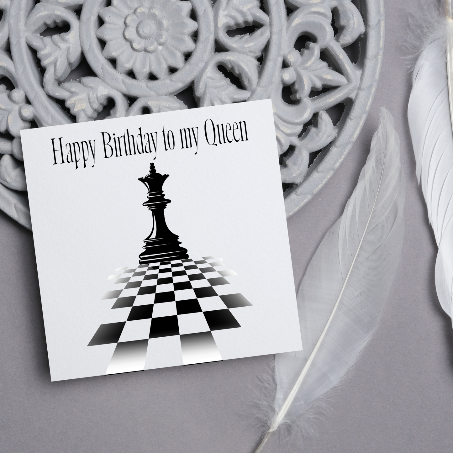 Chess Themed Birthday Card For Wife