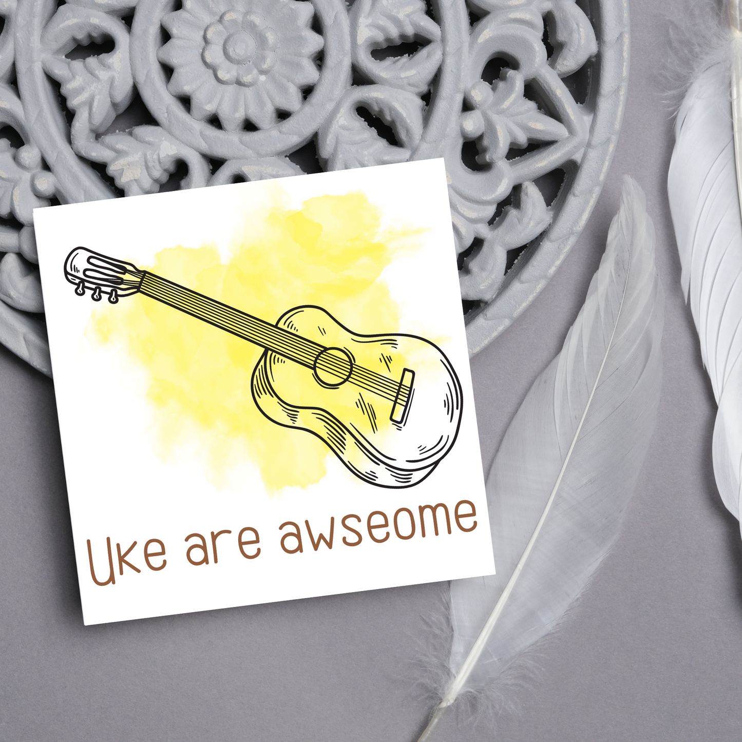 Ukulele Birthday Card, Musician Card, Musical Instrument Card