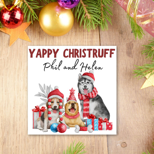 Adorable Personalised Dog Christmas card - Dog lover card - Dog christmas card