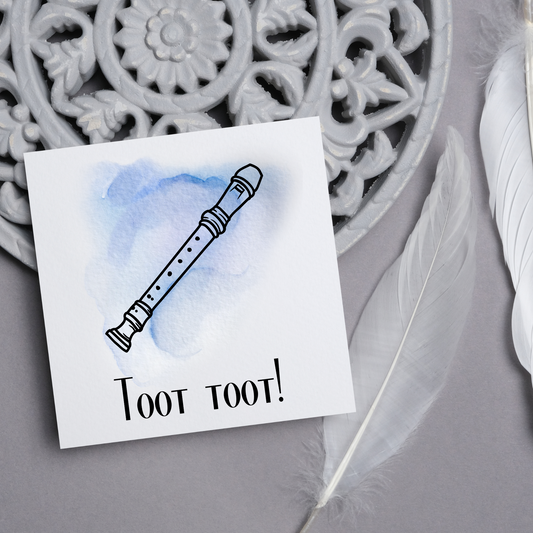 Recorder Birthday Card, Musician Card, Musical Instrument Card