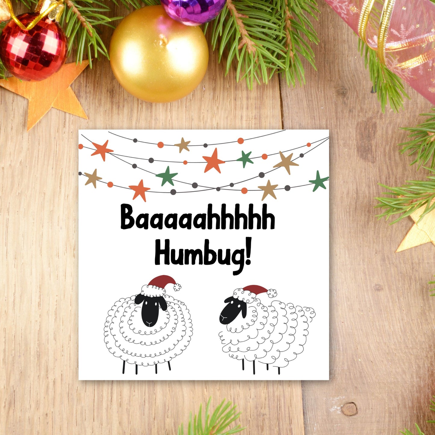 Adorable Sheep Christmas card - Sheep lover card - Sheep christmas card