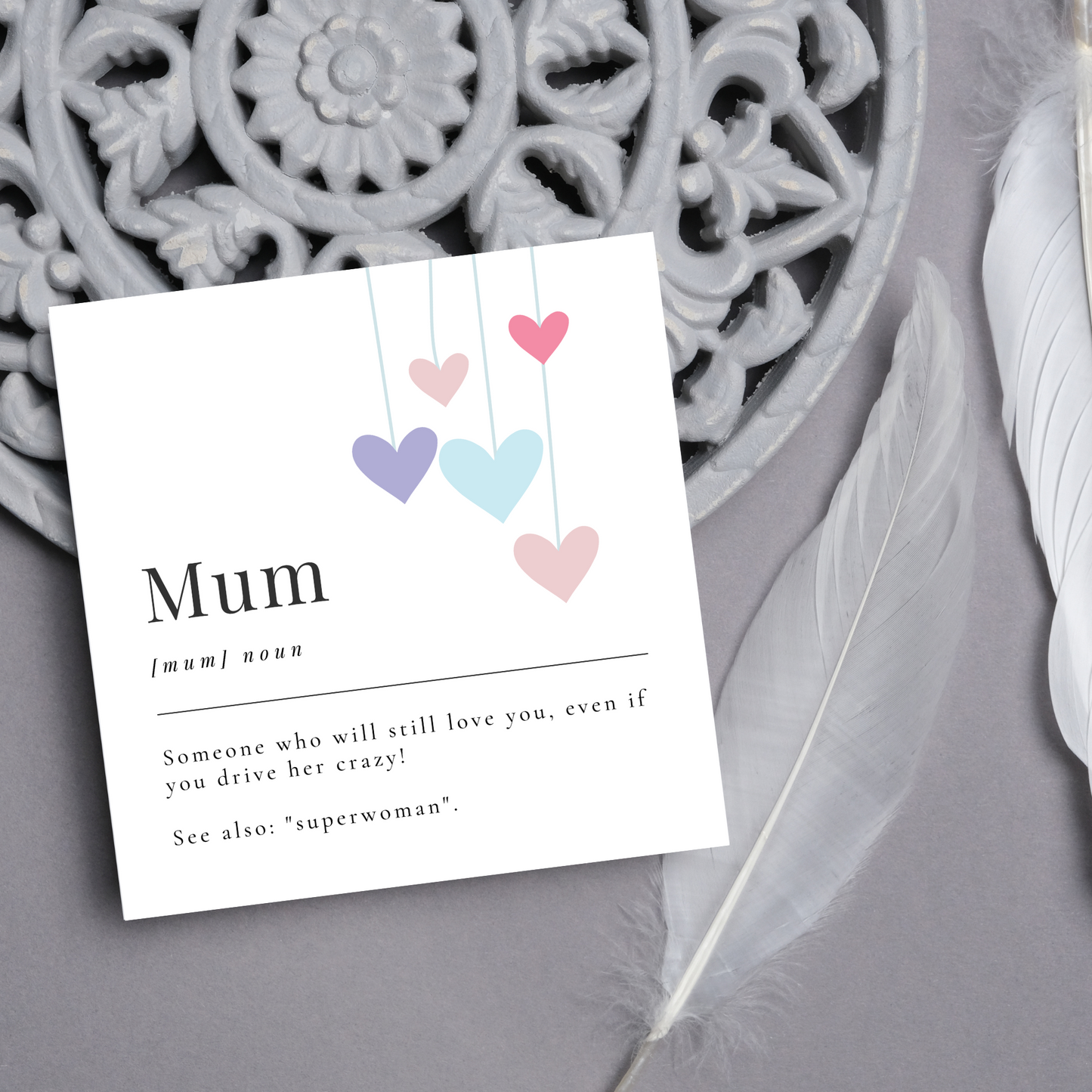 Dictionary Definition Design Mothers Day Card,